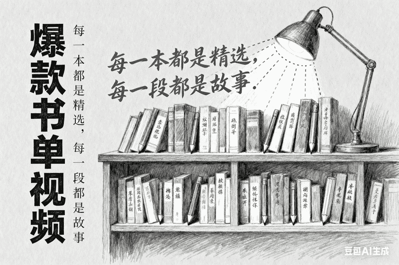 爆款书单视频|铅笔画风格