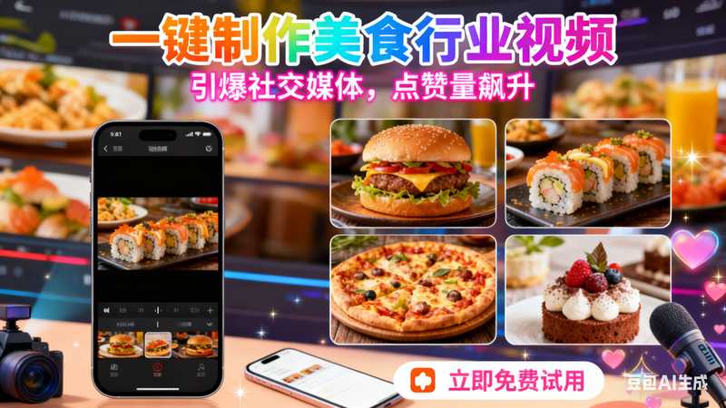 一键制作美食行业视频【速创剪映小助手】-星舰联盟AIGC