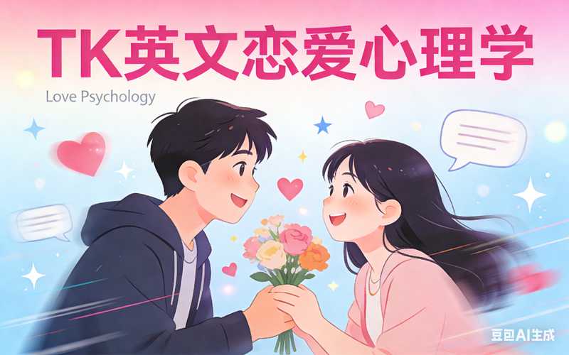 TK英文恋爱心理学动态插画【速创剪映小助手】-星舰联盟AIGC